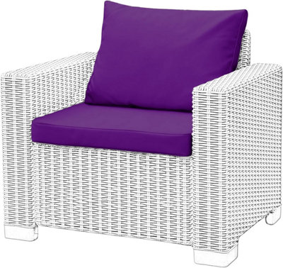Purple 1 Seater Keter Allibert California Rattan Cushion Set