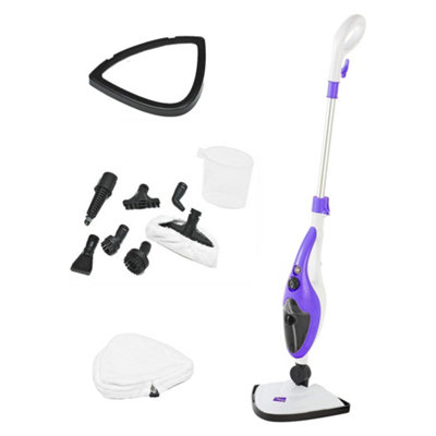 Purple 10 in 1 1500W Hot Steam Mop Cleaner and Hand Steamer