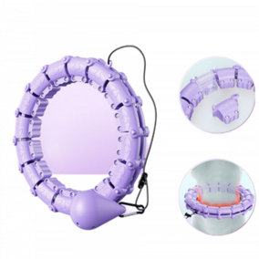 Purple 12 Section Adjustable Weighted Smart Hula Hoop Suitable for Waist 50-75cm
