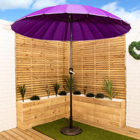 Purple 2.6m Aluminium Shanghai Outdoor Garden Furniture Parasol - Crank & Tilt