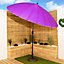 Purple 2.6m Aluminium Shanghai Outdoor Garden Furniture Parasol - Crank & Tilt