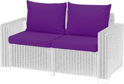 Purple 2 Seater Keter Allibert California Rattan Cushion Set
