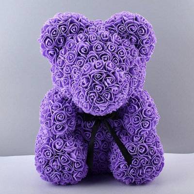 Rose teddy bear purple deals