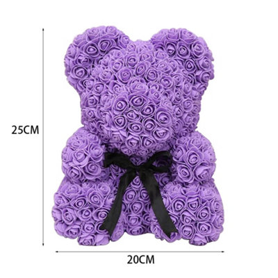 Teddy bear hot sale roses purple