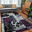 Purple Black Grey Floral Patchwork Living Room Rug 280x365cm