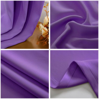 Purple Blackout Curtains - Eyelet Thermal Curtain  - 46 x 63 Inch Drop - 2 Panel
