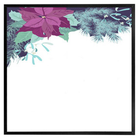 Purple & blue flowers (Picutre Frame) / 20x20" / White