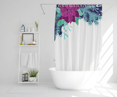 Purple & Blue Flowers (Shower Curtain) / Default Title Price Comparisons | Compare The Build