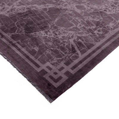 Purple Border Luxurious Modern Easy to Clean Abstract Bordered Rug For Bedroom Dining Room And Living Room -160cm X 230cm