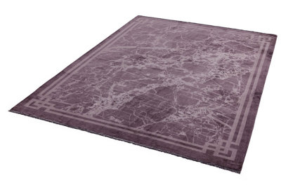 Purple Border Luxurious Modern Easy to Clean Abstract Bordered Rug For Bedroom Dining Room And Living Room -160cm X 230cm