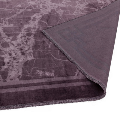 Purple Border Luxurious Modern Easy to Clean Abstract Bordered Rug For Bedroom Dining Room And Living Room -160cm X 230cm