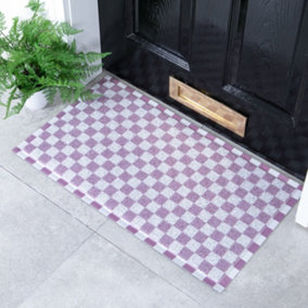 Purple Check Doormat (70 x 40cm)