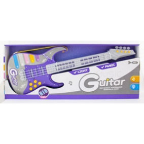 Purple Electric Guitar Musical Instrument Toy Girl Kids Fun Sound Xmas Gift New
