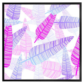 Purple feathers (Picutre Frame) / 16x16" / Brown