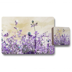 Purple Flowers (Placemat & Coaster Set) / Default Title