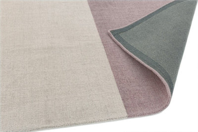 Purple Geometric Handmade Luxurious Modern Wool Rug Easy to clean Living Room and Bedroom-160cm X 230cm