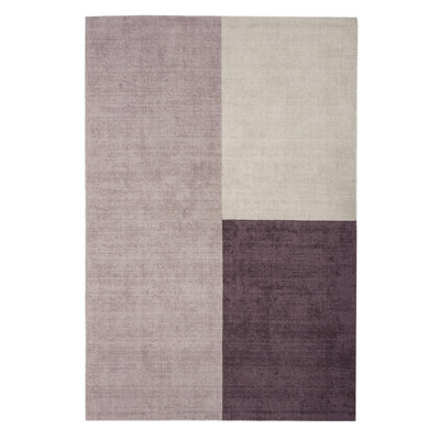Purple Geometric Handmade Luxurious Modern Wool Rug Easy to clean Living Room and Bedroom-160cm X 230cm