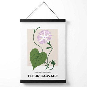 Purple Glory Plant Flower Market Minimalist Medium Poster with Black Hanger