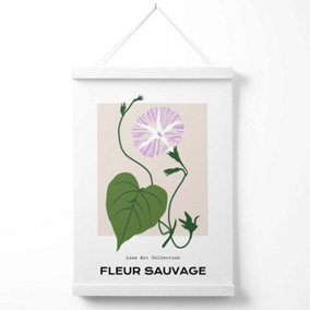 Purple Glory Plant Flower Market Minimalist Poster with Hanger / 33cm / White