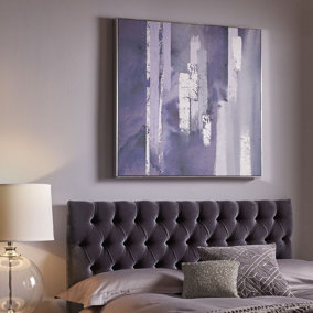 Purple/Grey Harmony Abstract Hand Painted Framed Printed Canvas