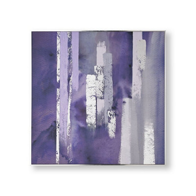 Purple/Grey Harmony Abstract Hand Painted Framed Printed Canvas