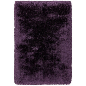 Purple Handmade , Luxurious , Modern , Plain , Shaggy , Sparkle Easy to Clean Rug for Living Room, Bedroom - 120cm X 170cm