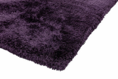 Purple Handmade , Luxurious , Modern , Plain , Shaggy , Sparkle Easy to Clean Rug for Living Room, Bedroom - 140cm X 200cm