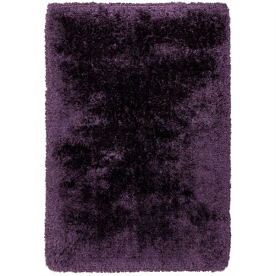 Purple Handmade , Luxurious , Modern , Plain , Shaggy , Sparkle Easy to Clean Rug for Living Room, Bedroom - 70cm X 140cm