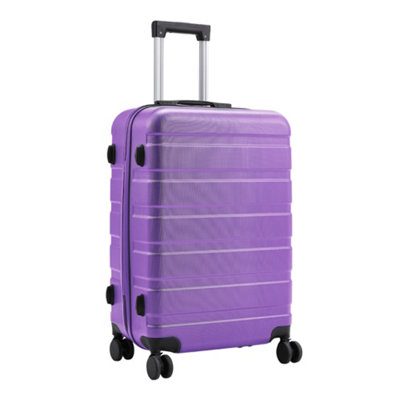 Purple Hardshell Rolling Luggage Trolley Travel Case, 28"