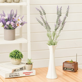 Purple Lavender Single Stem Artificial Flower Bouquet Home Decoration 51 cm