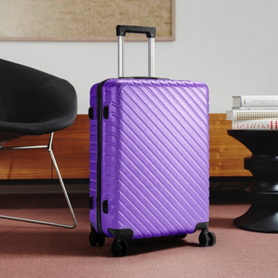 Purple Lightweight Hardside Travel Suitcase with Spinner Wheels 24"