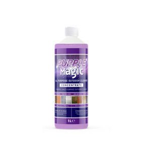Purple Magic All Purpose Outdoor Cleaner Concentrated Mould, Mildew, Lichen, Algae Remover Path and Patio Cleaner 1L