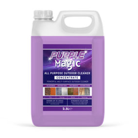 Purple Magic All Purpose Outdoor Cleaner Concentrated Mould, Mildew, Lichen, Algae Remover Path and Patio Cleaner 2.5L