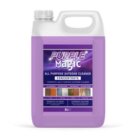 Purple Magic All Purpose Outdoor Cleaner Concentrated Mould, Mildew, Lichen, Algae Remover Path and Patio Cleaner 5L