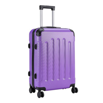 Purple Modern Hardside Spinner Suitcase with Combination Lock 28"