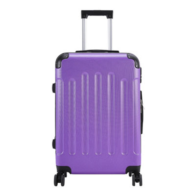 Purple Modern Hardside Spinner Suitcase with Combination Lock 28"