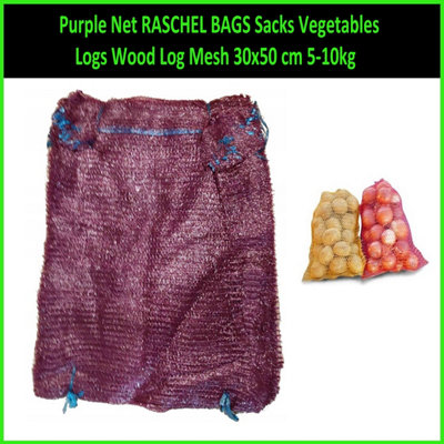 Purple Net Raschel Bags Sacks Vegetables Logs Wood Log Mesh 30x50 cm 5 ...