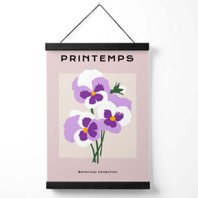 Purple Pansies Flower Market Simplicity Medium Poster with Black Hanger