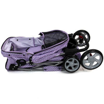 Purple  Pet Stroller Dog Cat Puppy Pram Travel Cart Jogging Buggy Carrier - 7