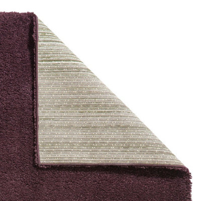 Purple Shaggy Plain Polypropylene Handmade Modern Rug For Living Room, Guest Room-160cm X 230cm (5ft. 2in. X 7ft. 6in.)