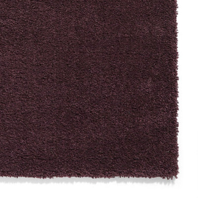 Purple Shaggy Plain Polypropylene Handmade Modern Rug For Living Room, Guest Room-160cm X 230cm (5ft. 2in. X 7ft. 6in.)