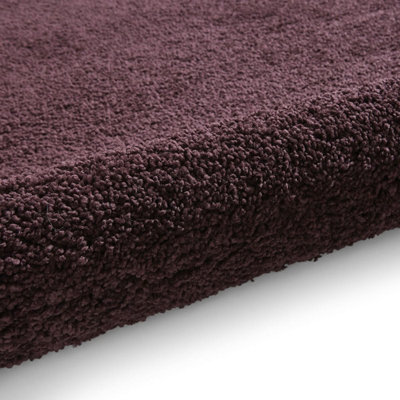 Purple Shaggy Plain Polypropylene Handmade Modern Rug For Living Room, Guest Room-160cm X 230cm (5ft. 2in. X 7ft. 6in.)