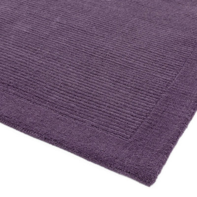 Purple Simple and Stylish Wool Handmade Modern Plain Rug for Living Room and Bedroom-160cm X 230cm