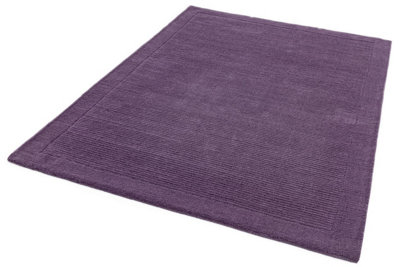 Purple Simple and Stylish Wool Handmade Modern Plain Rug for Living Room and Bedroom-160cm X 230cm