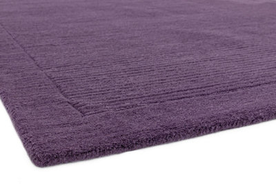 Purple Simple and Stylish Wool Handmade Modern Plain Rug for Living Room and Bedroom-160cm X 230cm