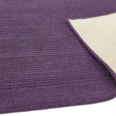 Purple Simple and Stylish Wool Handmade Modern Plain Rug for Living Room and Bedroom-200cm X 290cm