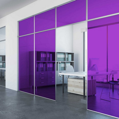 Purple Stained Glass Film Self Adhesive Transparent Coloured Window ...