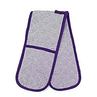Purple Stripe Double Heat Resistant Double Oven Gloves Quilted Kitchen Mitts