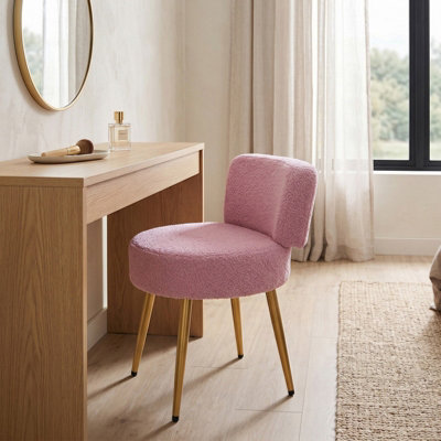 purple dressing table chair Ktaxon Vanity Makeup Chair for Adults with Bow Accent Lumbar Pillow, Comfy Velvet Small Office Accent Chair Purple for Home Office Bedroom