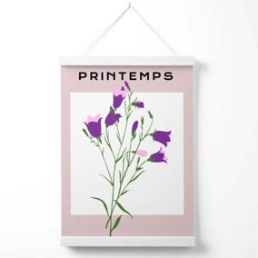 Purple Wildflower Plant Flower Market Simplicity Poster with Hanger / 33cm / White
